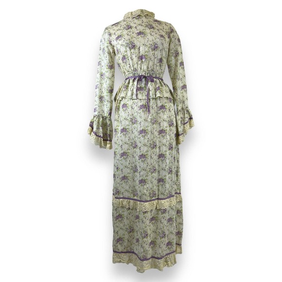 RARE Vintage 1970s Gunne Sax Floral Bustle‎ Prairie Dress - Picture 1 of 10